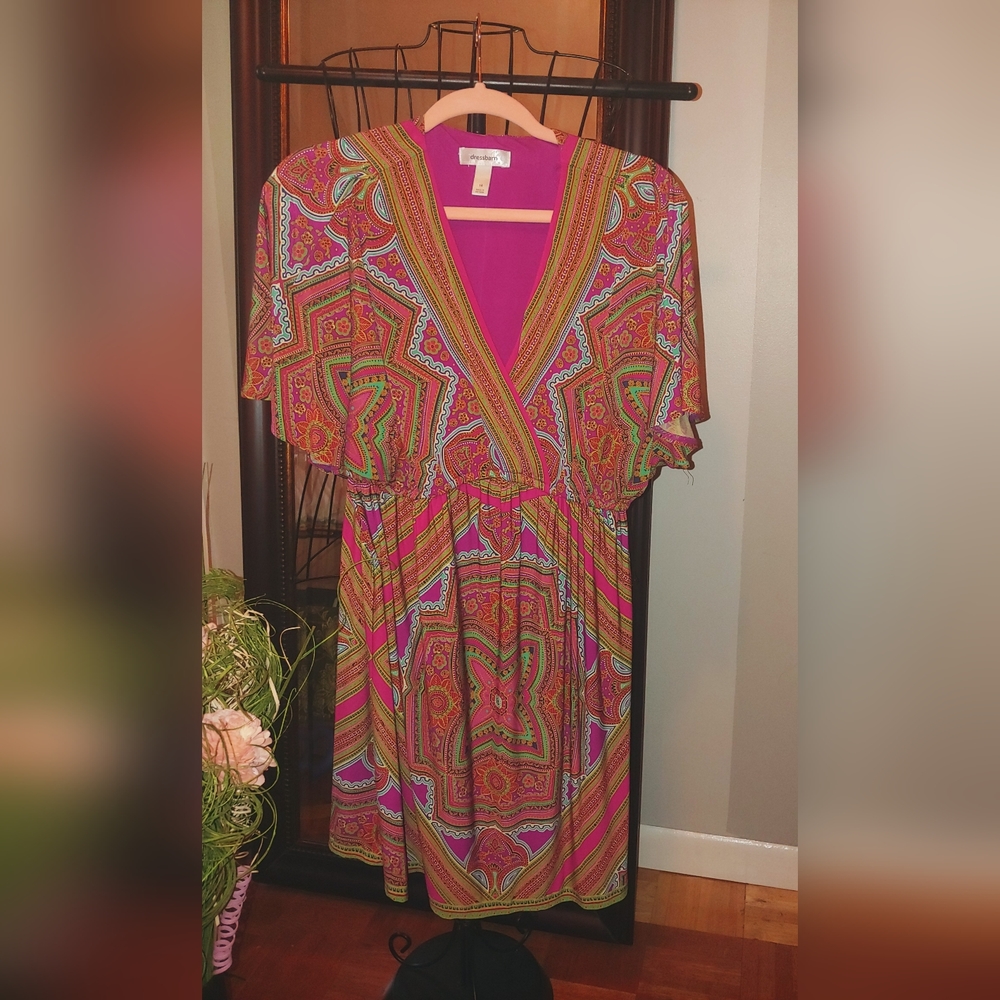 Dressbarn, summer dress, multi color, size 14